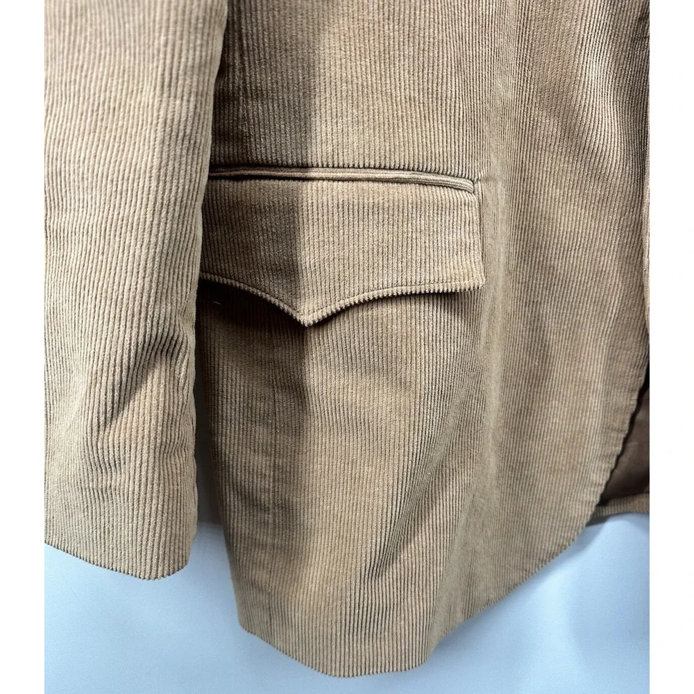 Circle S Dallas Texas Mens 44R Tan Corduroy Western Blazer Elbow Patches Yoke
